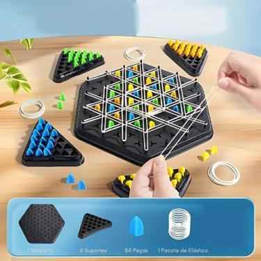 Imagem de Jogo dos Triangulos Xadrez Geométrico Tabuleiro Multijogador Pakitoys 