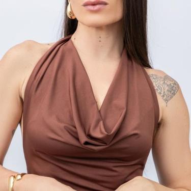 Imagem de Cropped Frente Única Feminino Moderno De Amarrar Caimento Sofisticado 