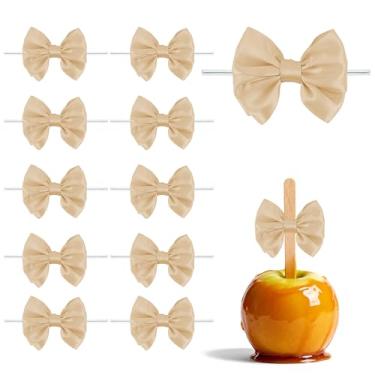 Imagem de Laço de fita de cetim dourado champanhe para embrulho de presente, 16 peças de laços torcidos pré-fabricados de 9,5 cm para sacos de petiscos, bolos, artesanato, lembrancinhas de aniversário de