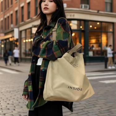 Imagem de Bolsa Tote Feminina Grande Capacidade de Lona Ombro Casual Leve e Resi