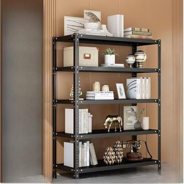 Imagem de Rack de Armazenamento em Aço com Prateleiras Ajustáveis Estante Multifuncional para Organização(Preto 5 Divisórias 90 * 30 * 180cm)