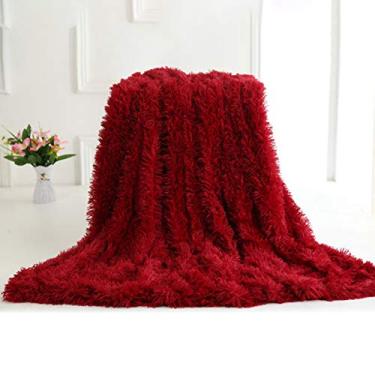 Imagem de Manta de Pelo Longo Super Macia Falso Leve Quente Confortável Peluda Fluffy Decorativa para Sofá Cama Cadeira