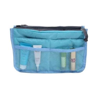 Imagem de Bolsa De Cosméticos De Nylon Para Mulheres Com Dupla Zíper Organizador