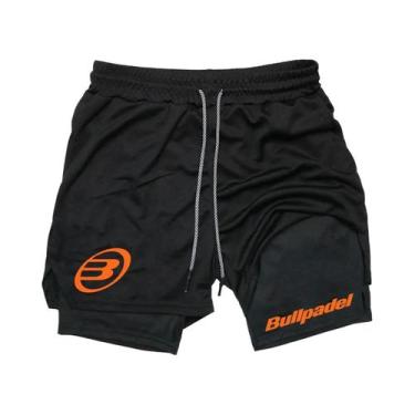 Imagem de Bermuda Esportiva Masculina 2 Em 1 Respirável De Camada Dupla Para Cor