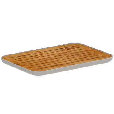 Imagem de Tábua De Pão Migalheira Ou Lume Bambu Grade Coletora - Marrom, Bege