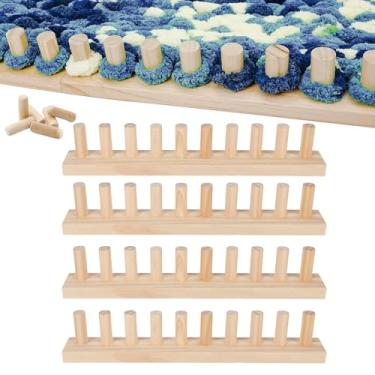 Imagem de GYHPD Cobertores de tricô grossos de 162 cm - Moldura de madeira personalizável - Tear de tricô DIY ajustável para iniciantes, cobertor reutilizável para presentes e artesanato de fios volumosos