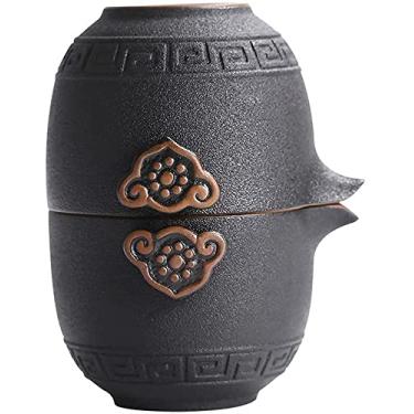 Imagem de Conjunto de chá chinês para viagem Kung Fu cerâmica portátil bule de chá Gaiwan xícaras de chá cerimônia de chá