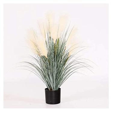 Imagem de SLGGPJBU Plantas falsas plantas artificiais árvores de junco artificial para uso externo e interno, árvores de plantas falsas em vaso para decoração de jardim de casa e escritório, presente plantas