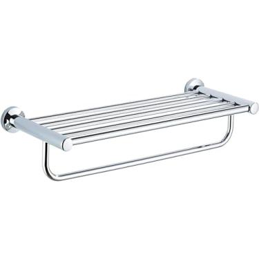 Imagem de HHHJQFAAT Toalheiro Suporte de toalha de banho Toalheiro, barra de toalha de aço inoxidável SUS 304 61 cm com suporte durável estilo hotel suporte de toalha de parede prata para banheiro