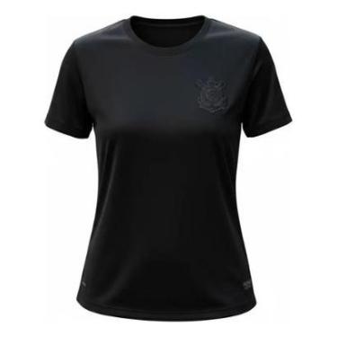Imagem de Camiseta Corinthians Feminina Gola Careca All Black Dry-Feminino