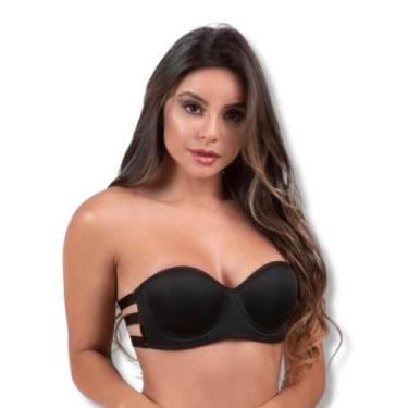 Imagem de Kit 6 Sutiãs sem alça Três Tiras Reforçado com Bojo Push Up Sustentaçã