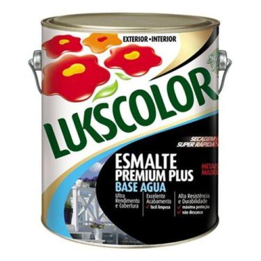 Imagem de Tinta Esmalte Acetinado Base Água Preto 3.600l Lukscolor, Preto