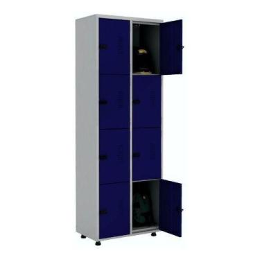 Imagem de Armário Roupeiro Aço 8 Portas Academia Guarda-Volume EA702 - Elite Aço