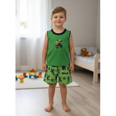 Imagem de Pijama Infantil Hulk Menino  Algodão - VELOUR PIJAMAS, Verde, 8