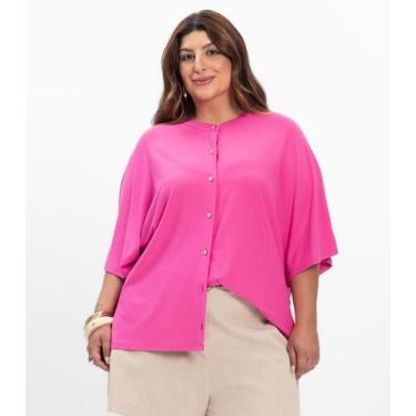Imagem de Camisa Manga Curta Feminina Plus Size Secret Glam Rosa, Plus G3, Rosa