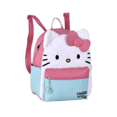 Imagem de Mochila De Costas Hello Kitty Pelúcia Creche Meninas Passeio
