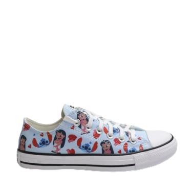 Imagem de Tênis Converse All Star Chuck Taylor Infantil Stitch Azul Superlua Branco CK13800001-33