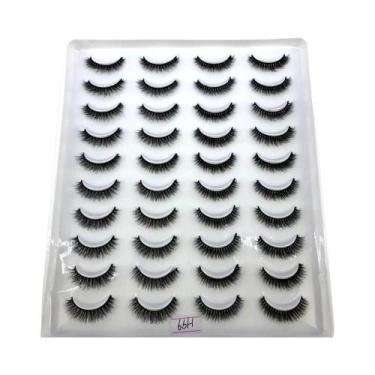 Imagem de Cílios Postiços Naturais Longos 3D De Mink, Kit De Maquiagem Com 20 Pa