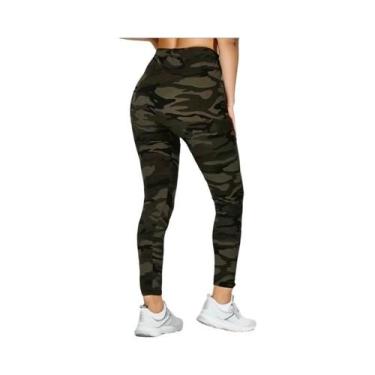 Imagem de Leggings Femininas Com Estampa Camuflada De Alta Elasticidade E Ajuste