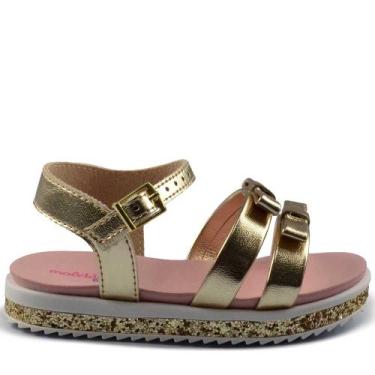 Imagem de Sandália Infantil Molekinha Feminina 2724.124, 24, Dourado