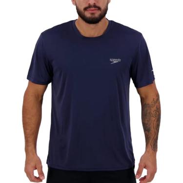 Imagem de Camiseta Masculina, Speedo, Interlock, Tecnologia Fastdry, Tamanho P - Marinho