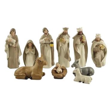 Imagem de Estatuetas de presépio sazonal, presépio sazonal, figuras de resina | Estatuetas de Natal para decoração de casa | para sala de estar, sala de jantar, quarto, estante de livros, despensa, escritório