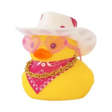 Imagem de Pato De Borracha Com Chapéu De Cowboy Rosa Para Decoração De Painel De
