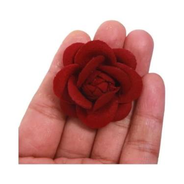 Imagem de Flores Artificiais De Tecido Camélia Rosa De 4cm, 5 Peças, Decoração P