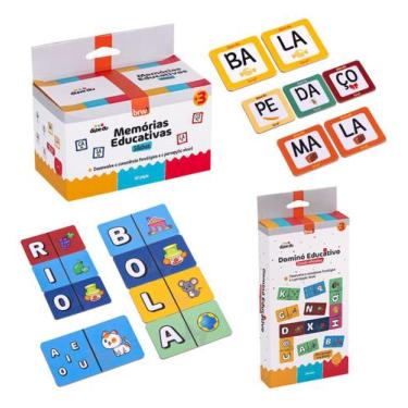 Imagem de Kit Jogos Dipedú Memória Sílabas + Dominó Alfabético