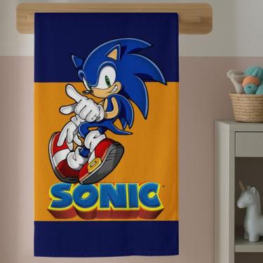Imagem de Toalha De Banho Menino Infantil Game Azul Soni Estampa Confortável Sec
