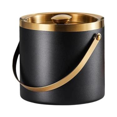 Imagem de Balde De Gelo De Aço Inoxidável De Grande Capacidade Com Tampa, Isolam