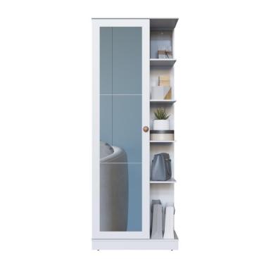 Imagem de Sapateira 1 Porta Com Espelho Paris Fidelitá Branco