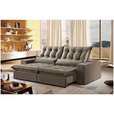 Imagem de Sofá 3 Lugares Retrátil Venus Cinza Cinza