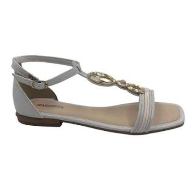 Imagem de Sandália Rasteira Mississipi com Enfeite Off White 013 - Off 35-Feminino