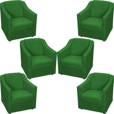 Imagem de Kit 6 Poltronas Decorativa Para Sala Recepção Manicure Barbearia Escri