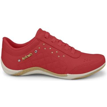 Imagem de Tênis Casual Feminino Kolosh Calce Facil Gel Macio Conforto, Vermelho,