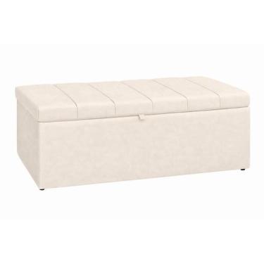 Imagem de Recamier Calçadeira Baú Carla Para Quarto Cama Casal 140 cm Suede Porc