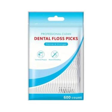 Imagem de 300/600PCS Fio Dental Fino Deslizante Com Palito Para Higiene Bucal  F