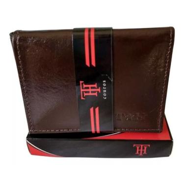 Imagem de Carteira Masculina Couro Pequena Homem TH601 Cor:Preto - TH Couro, Mar