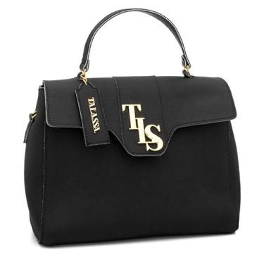 Imagem de Bolsa Feminina Grande Mão e Ombro Talassa Satchel Luxo, Preto