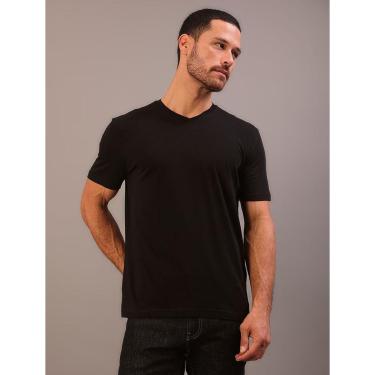 Imagem de Camiseta Masculina de Algodão Essentials Estampa Logo Lateral Gola v Calvin Klein Jeans - Preto-Masculino
