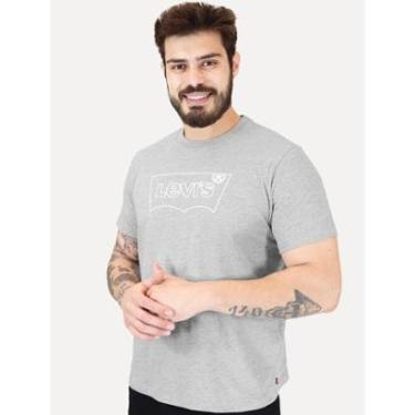 Imagem de Camiseta Levis Masculina Relaxed Center Logo Stripe Cinza Mescla-Masculino