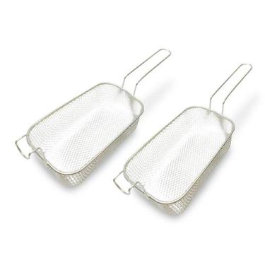 Imagem de Kit 2 Cestos de Fritura Premium Retangular M 3 Litros Fryer Max