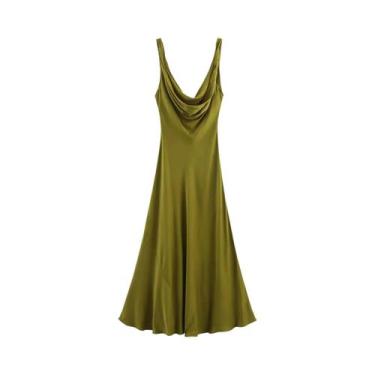 Imagem de Vestido Amarelo Manteiga Com Ombros Descobertos Para Mulheres, Elegant