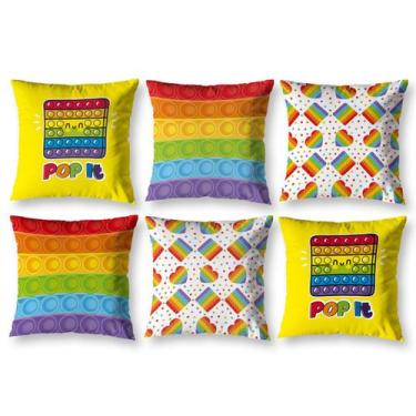 Imagem de Kit 6 Capa de Almofada Estampadas Infantil 40cm x 40cm Zíper invisível