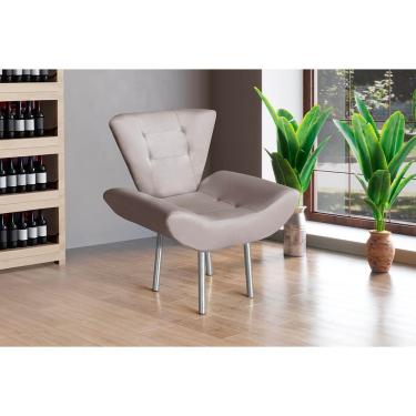 Imagem de Poltrona Rubi Giratória Veludo Rosa De Casa Decor Estofados