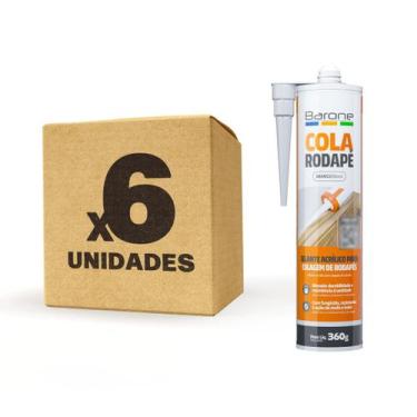 Imagem de Kit 6 Pu 40 Branco Cola Rodapé MDF Gesso 360g Barone