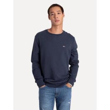 Imagem de Moletom Tommy Jeans Masculino Regular Crewneck Fleece Azul Marinho-Masculino