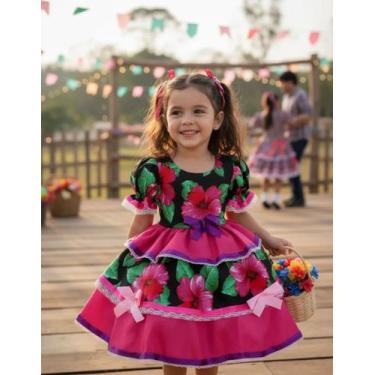 Imagem de Vestido Junino Festa Junina Caipira Infantil Promoção - Yasmin Import 