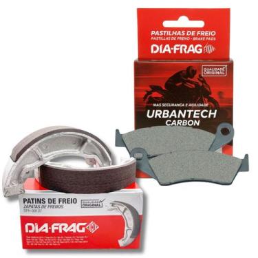 Imagem de Kit Pastilhas e Lonas de Freio Honda Bros 150  Crf 230  Biz 125 Diafra
